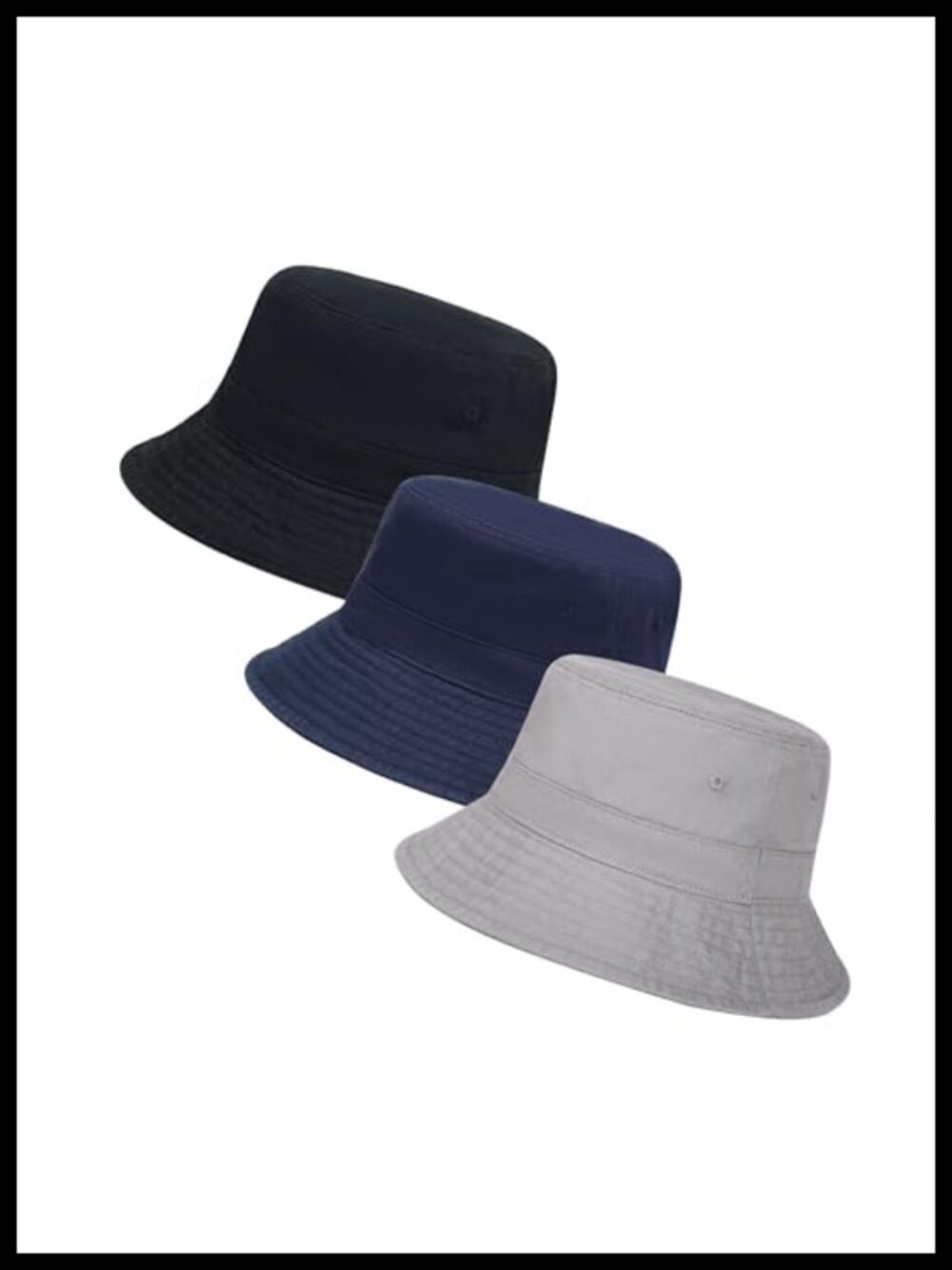 Cotton Bucket Hat Packable Beach Sun Hat Adjustable Unisex